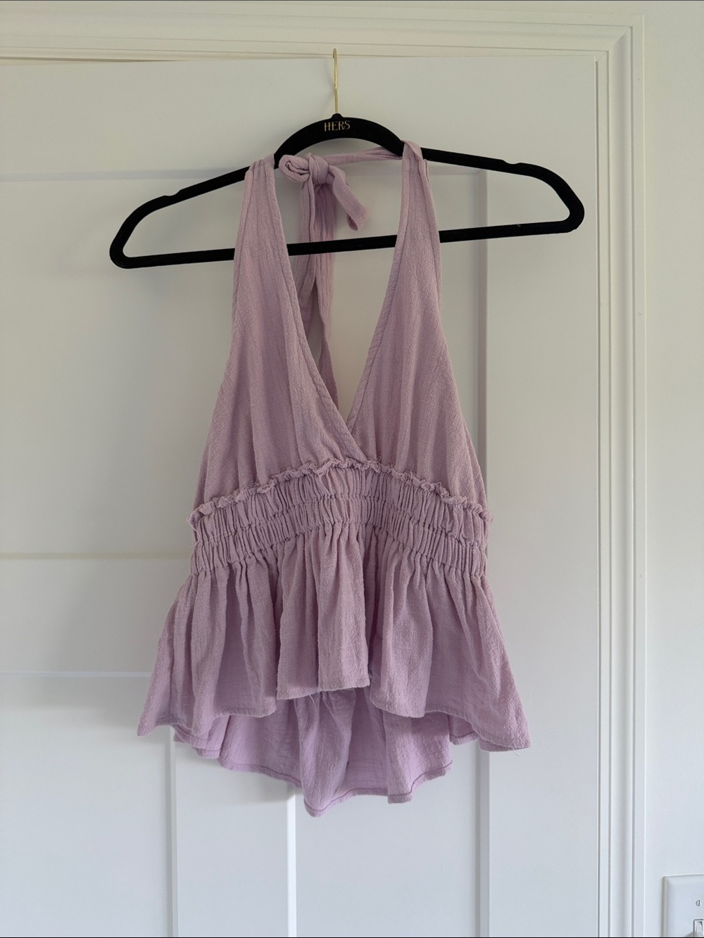 Ocean Drive Lavender Halter Peplum Camisole